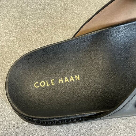NEW Cole Haan Marisol Footbed Sandals Women's 10B Black Leather Slide - Picture 4 of 7